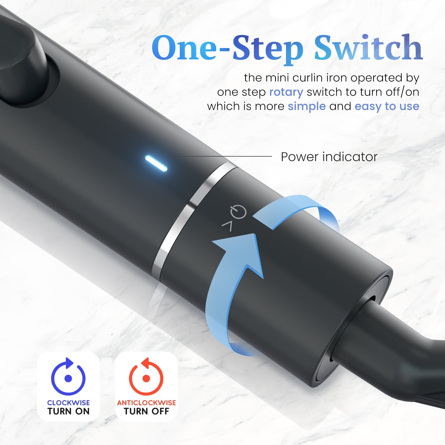 1 inch Ceramic Mini Curling Iron for Short Hair, Small Hair Curler Iron for Travel, Dual Voltage Curling Wand for Worldwide Trip(Black)