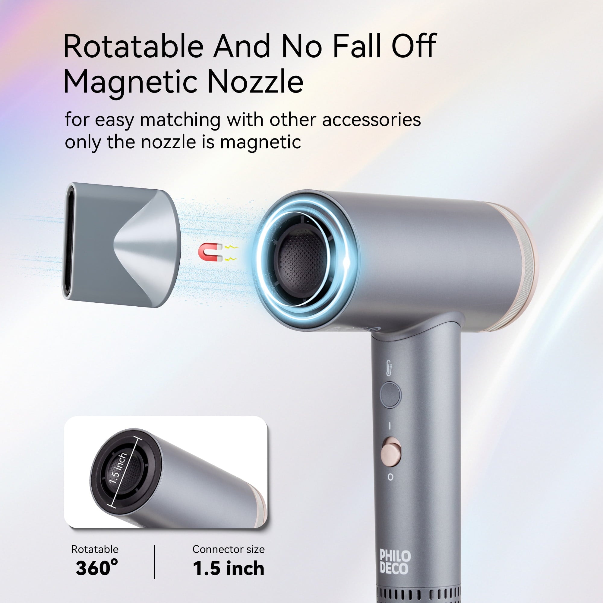 PhiloDeco Hair Dryer with Diffuser, 500 Million Negative Ionic Hair Dryer, Professional Hair Dryer 110000RPM Blow Dryer, Fast Drying High-Speed Hair Dryer for Women Men