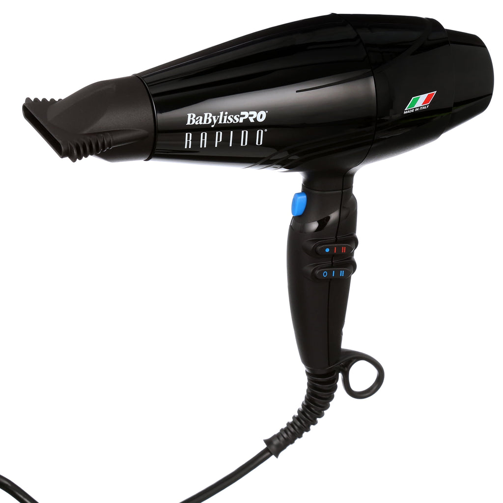 BaBylissPRO Rapido Professional Hair Dryer, Black, Made in Italy