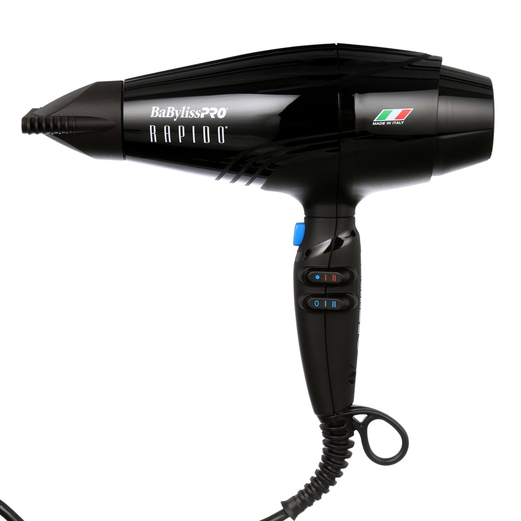 BaBylissPRO Rapido Professional Hair Dryer, Black, Made in Italy
