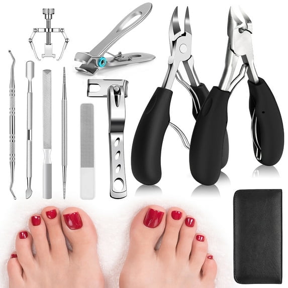 10PCS Podiatrist Toenail Clippers,Toe Nail Clippers for Thick Nails and Ingrown Toenails,Professional Toenail Clippers Set,Toe Nail Clippers for Adult and Seniors