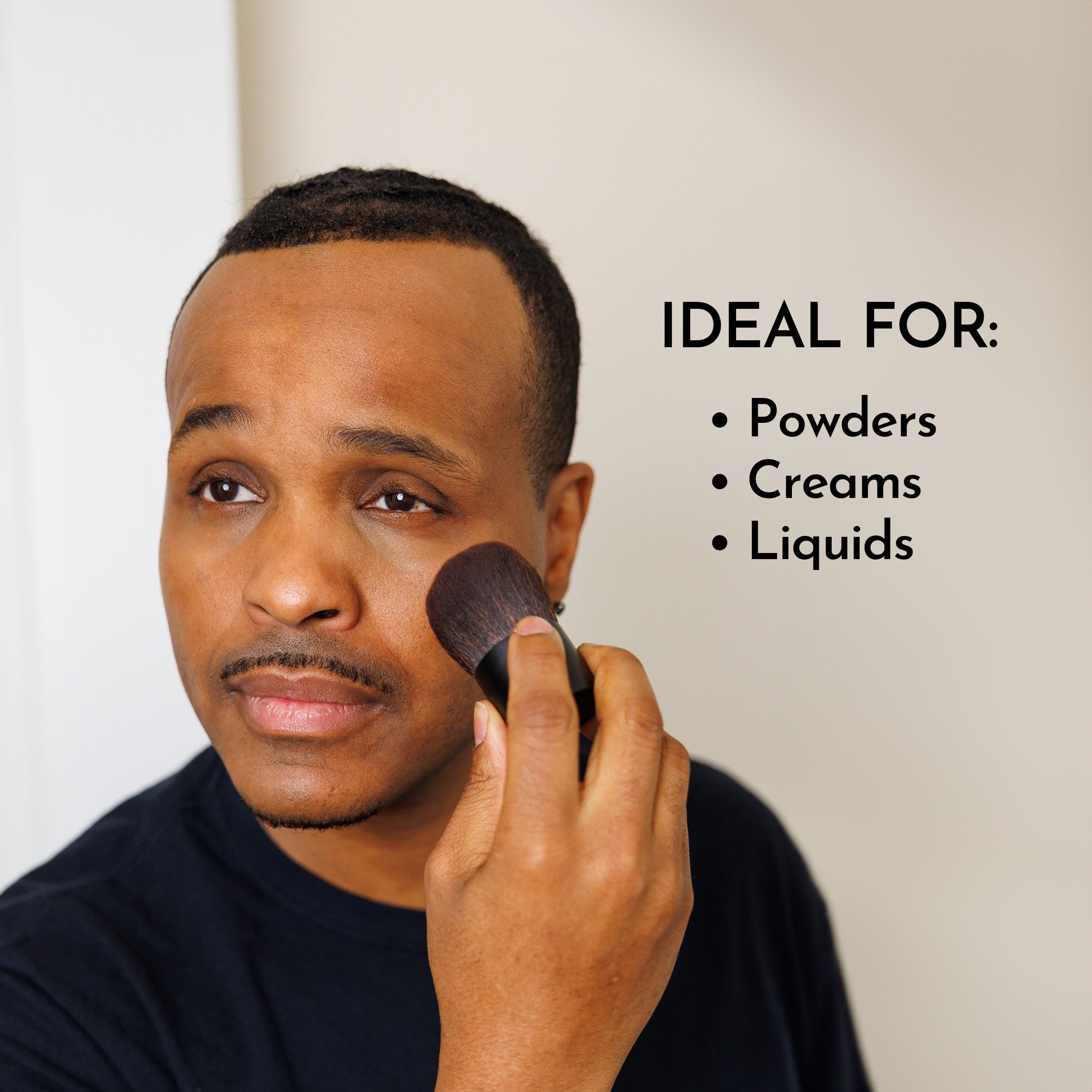 MENAJI Deluxe Kabuki Brush | Professional Quality Synthetic Brush Hair | For High-Definition Face Powder | Skin-Friendly and All-Occasion Kabuki Brush for Men