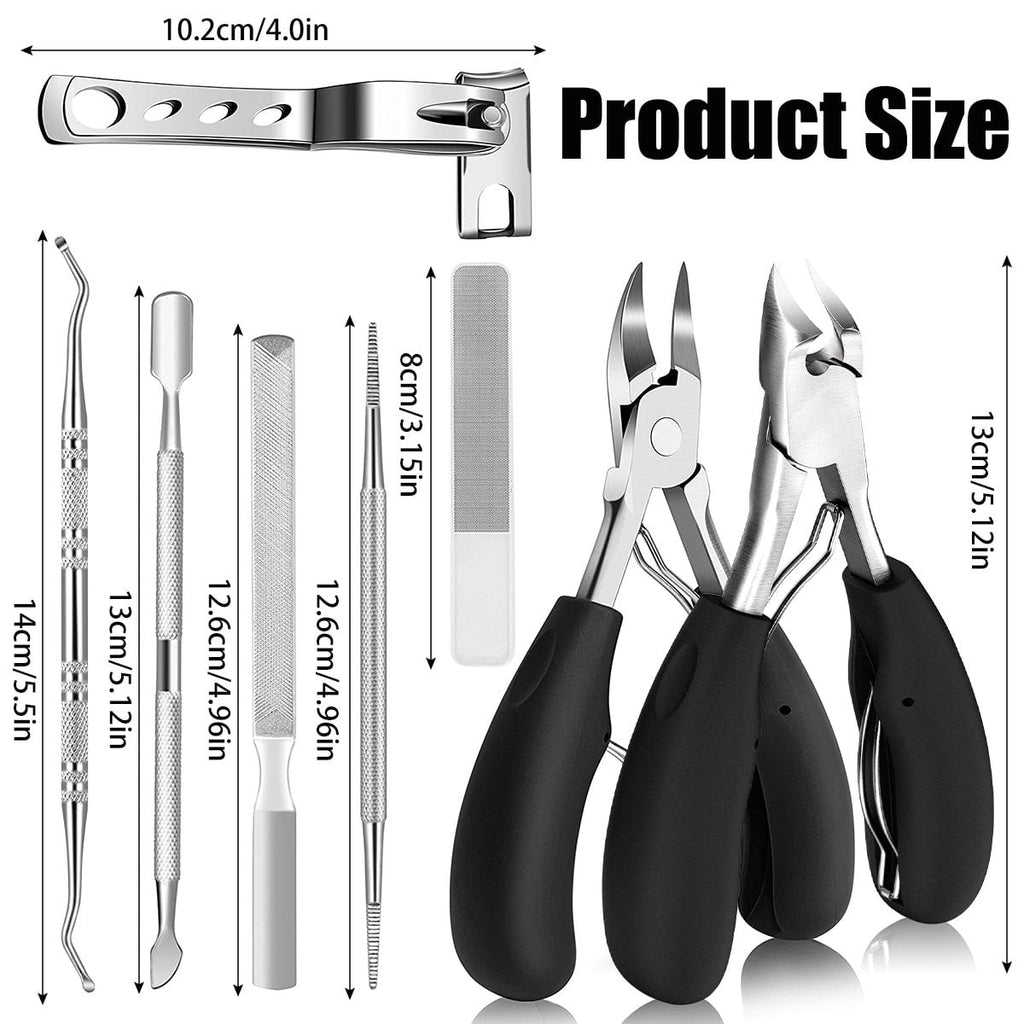 10PCS Podiatrist Toenail Clippers,Toe Nail Clippers for Thick Nails and Ingrown Toenails,Professional Toenail Clippers Set,Toe Nail Clippers for Adult and Seniors