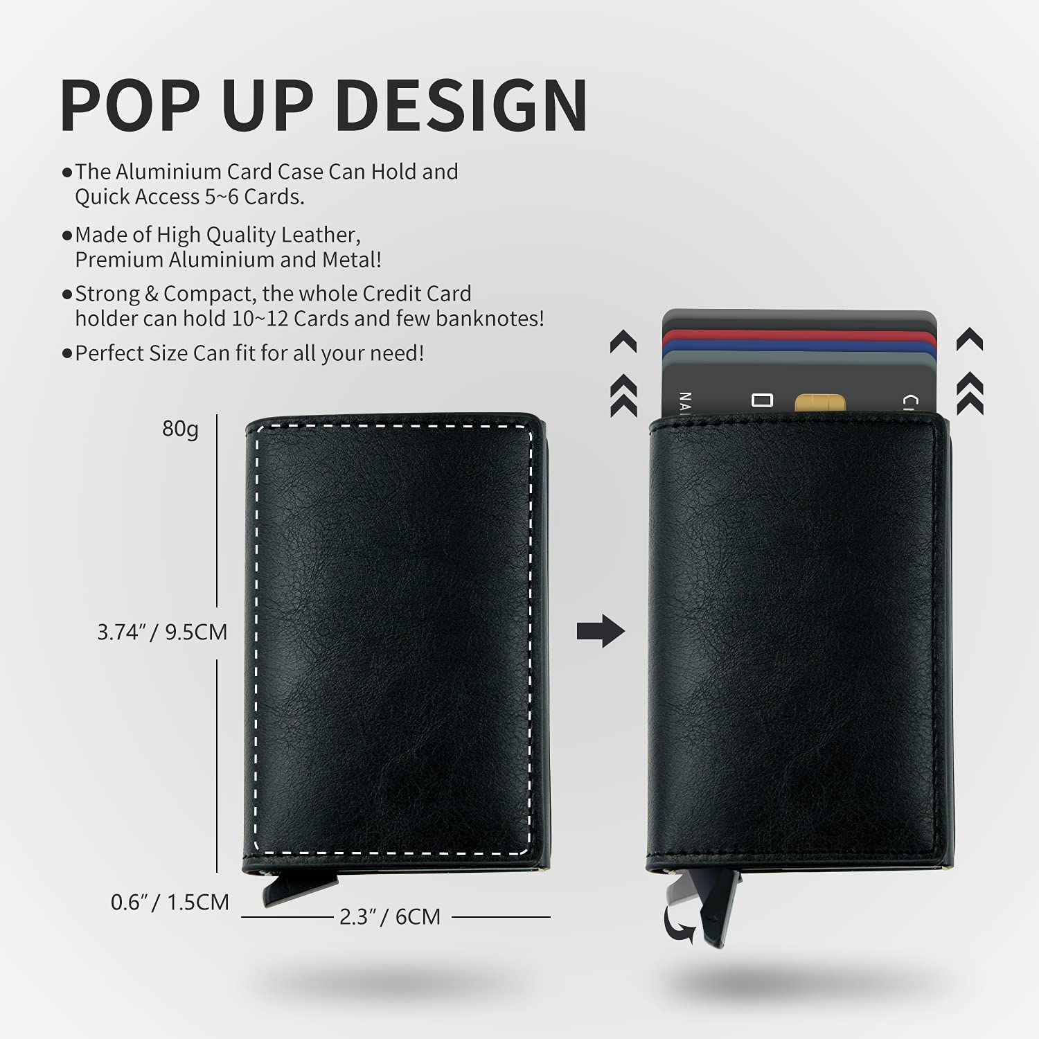 Credit Card Holder RFID Blocking Genuine Leather Vintage Aluminum Business Wallet