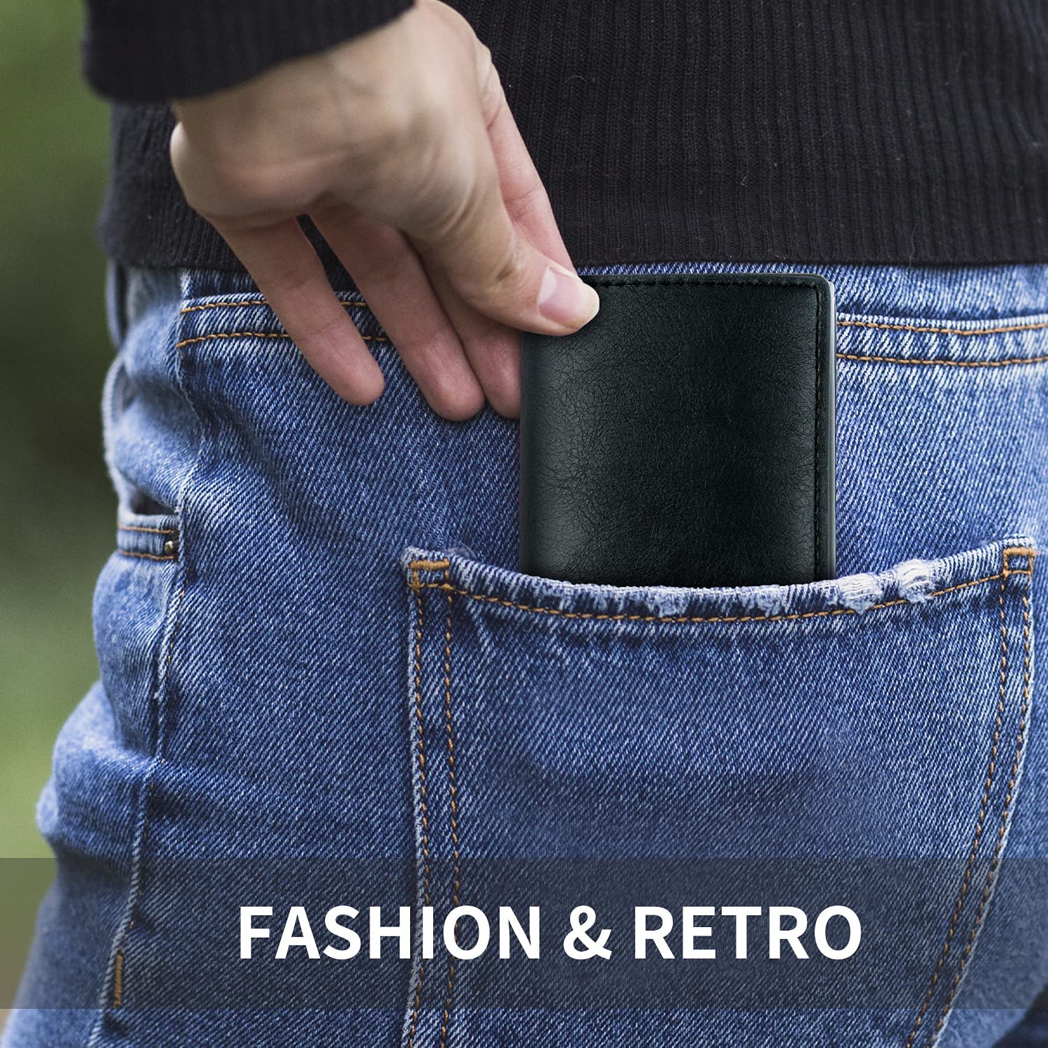 Credit Card Holder RFID Blocking Genuine Leather Vintage Aluminum Business Wallet